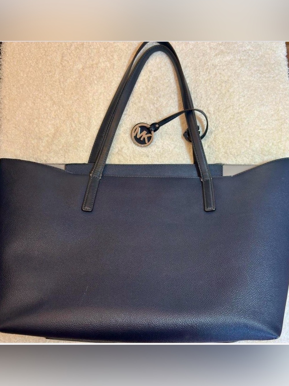 MICHAEL KORS Navy Blue Leather Tote Bag - Picture 4 of 6